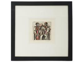 FRENCH FERNAND LEGER ETCHING THREE MUSICIANS