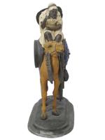 ARAB MAN BRONZE FIGURINE W CLOCK BY FRANZ BERGMAN