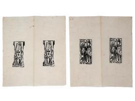 THREE DOUBLE WOODCUTS ON PAPER BY MAX WEBER 1920S