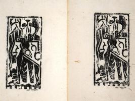 THREE DOUBLE WOODCUTS ON PAPER BY MAX WEBER 1920S