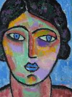 RUSSIAN PORTRAIT PAINTING ATTR ALEXEJ VON JAWLENSKY