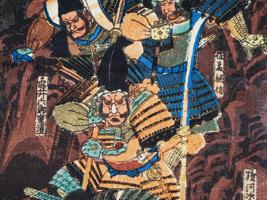 JAPANESE UTAGAWA KUNIYOSHI UKIYO E WOODBLOCK DIPTYCH