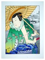 JAPANESE STYLE SERIGRAPH PRINT BY MICHAEL JAY KNIGIN