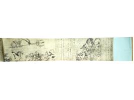 ANTIQUE JAPANESE EARLY SHOWA ERA SCROLL IN A BOX