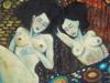 IN THE MANNER OF GUSTAV KLIMT NUDE WOMEN OIL PAINTING PIC-1