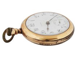 ANTIQUE PS BARTLETT 14K GOLD PLATED POCKET WATCH