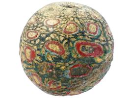 LARGE ANCIENT ROMAN MILLEFIORI GLASS BALL SHAPED BEAD