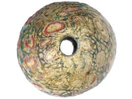 LARGE ANCIENT ROMAN MILLEFIORI GLASS BALL SHAPED BEAD