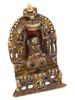 ANTIQUE INDIAN SILVER INLAID BRONZE JAIN ALTAR PIC-1