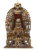 ANTIQUE INDIAN SILVER INLAID BRONZE JAIN ALTAR PIC-0