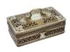 ANTIQUE INDIAN PIERCED DESIGN BRASS BOX WITH INLAYS PIC-0