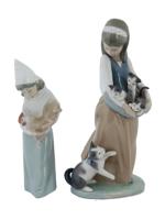 VINTAGE LLADRO PORCELAIN FIGURES GIRLS WITH PETS