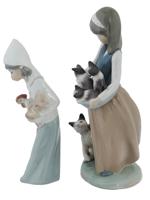 VINTAGE LLADRO PORCELAIN FIGURES GIRLS WITH PETS