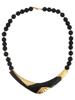 LOT OF FAUX BLACK ONYX COSTUME JEWELRY NECKLACES PIC-1