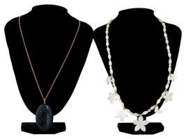 VINTAGE MOTHER OF PEARL AND BLACK AGATE NECKLACES