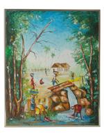 HAITIAN OIL PAINTING ON CANVAS BY B LAFONTANT