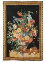 VINTAGE STILL LIFE WITH FLOWERS WALL TAPESTRY