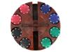 VINTAGE CASINO WOODEN POKER CHIP RACK WITH CHIPS PIC-2