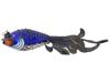 CHINESE FILIGREE SILVER AND ENAMEL BLUE KOI FISH PIC-1