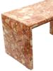 VINTAGE POLISHED ROSE SIENNA MARBLE LOW TABLE PIC-5