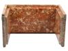 VINTAGE POLISHED ROSE SIENNA MARBLE LOW TABLE PIC-3