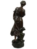 FRENCH BRONZE FEMALE FIGURINE BY EDOUARD DROUOT