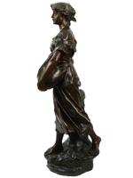 FRENCH BRONZE FEMALE FIGURINE BY EDOUARD DROUOT