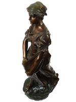 FRENCH BRONZE FEMALE FIGURINE BY EDOUARD DROUOT