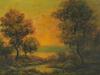 EDWARD F D PRITCHARD ANTIQUE LANDSCAPE OIL PAINTING PIC-1