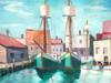 AMERICAN HARBOR SCENE OIL PAINTING BY JOHN MARIN PIC-1