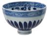 ANTIQUE CHINESE FOOTED BLUE WHITE PORCELAIN BOWL PIC-0