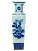 UNUSUAL ANTIQUE CHINESE BLUE AND WHITE PORCELAIN VASE PIC-1