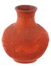 CHINESE HAND CARVED DRAGON DESIGN RED CERAMIC VASE PIC-2