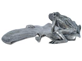 ART NOUVEAU PEWTER FROG FIGURINE BY ACHILLE GAMBA