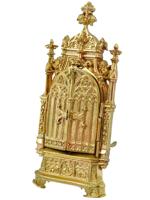 GERMAN BRONZE ALTAR W MADONNA MINIATURE BY RAPHAEL