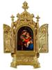 GERMAN BRONZE ALTAR W MADONNA MINIATURE BY RAPHAEL PIC-0