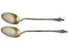 ANTIQUE ENGLISH SILVER TEA SPOONS BY FINNIGANS W CASE PIC-0