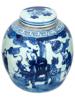 CHINESE QING BLUE AND WHITE PORCELAIN GINGER JAR PIC-1