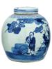 CHINESE QING BLUE AND WHITE PORCELAIN GINGER JAR PIC-2