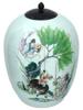 ANTIQUE CHINESE QING PORCELAIN LIDDED MELON JAR PIC-0