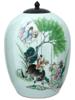 ANTIQUE CHINESE QING PORCELAIN LIDDED MELON JAR PIC-1