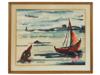 MARSDEN HARTLEY AMERICAN SEASCAPE WATERCOLOR PAINTING PIC-0