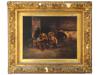 ANTIQUE DUTCH SHCOOL BARN SCENE OIL PAINTING SIGNED PIC-0