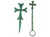 ANCIENT BYZANTINE CAST BRONZE PROCESSIONAL CROSSES PIC-0