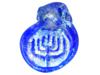 ANCIENT ROMAN COBALT BLUE GLASS PENDANT W MENORAH PIC-0