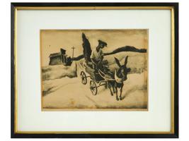 AMERICAN RURAL SCENE LITHOGRAPH BY THOMAS H BENTON