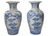 ANTIQUE CHINESE QING BLUE AND WHITE PORCELAIN VASES PIC-2