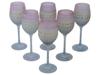 ISRAELI REUVEN ART GLASS FROSTED WINE GOBLETS PIC-0