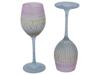 ISRAELI REUVEN ART GLASS FROSTED WINE GOBLETS PIC-2