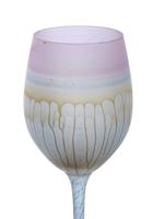 ISRAELI REUVEN ART GLASS FROSTED WINE GOBLETS